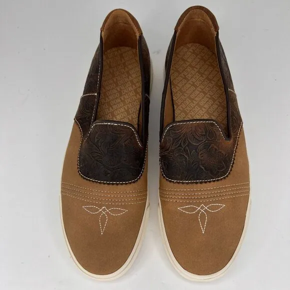 Durango Womens DRD0190 Brown Saddle Western Low Top Size 11M Slip-On Shoes