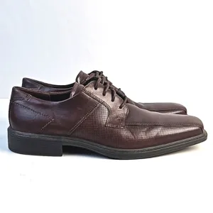 Ecco Minneapolis Tram Full Grain Leather Lace Up Square Toe Oxford Dress Shoe