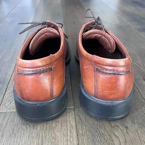Ecco New Jersey Mink Cognac Bike Toe Tie Oxford Dress Shoes Men's Size 43 EU