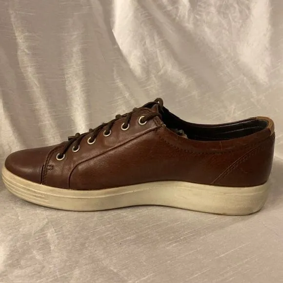 ECCO Soft 7 Men's Size EU 41/US 8 Nubuck Brown Leather Sneakers Shoes