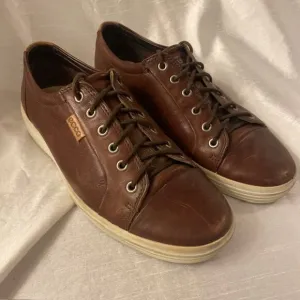 ECCO Soft 7 Men's Size EU 41/US 8 Nubuck Brown Leather Sneakers Shoes