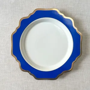 Edit House & Home-Home Artisan Margaux Blue Porcelain Dinner Plate with Gold Rim  Set of 2