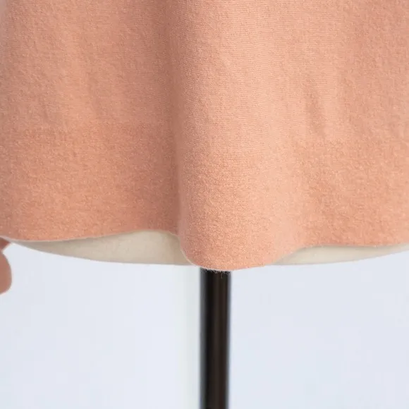 Eileen Fisher wool blend minimalist dark peach fuzz quiet luxury 3/4 sleeve S