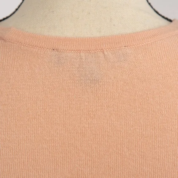Eileen Fisher wool blend minimalist dark peach fuzz quiet luxury 3/4 sleeve S
