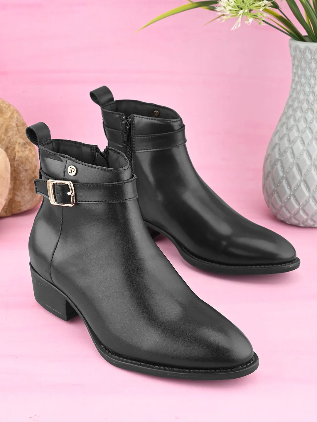 EL PASO Women Faux Leather Casual Chelsea Boots