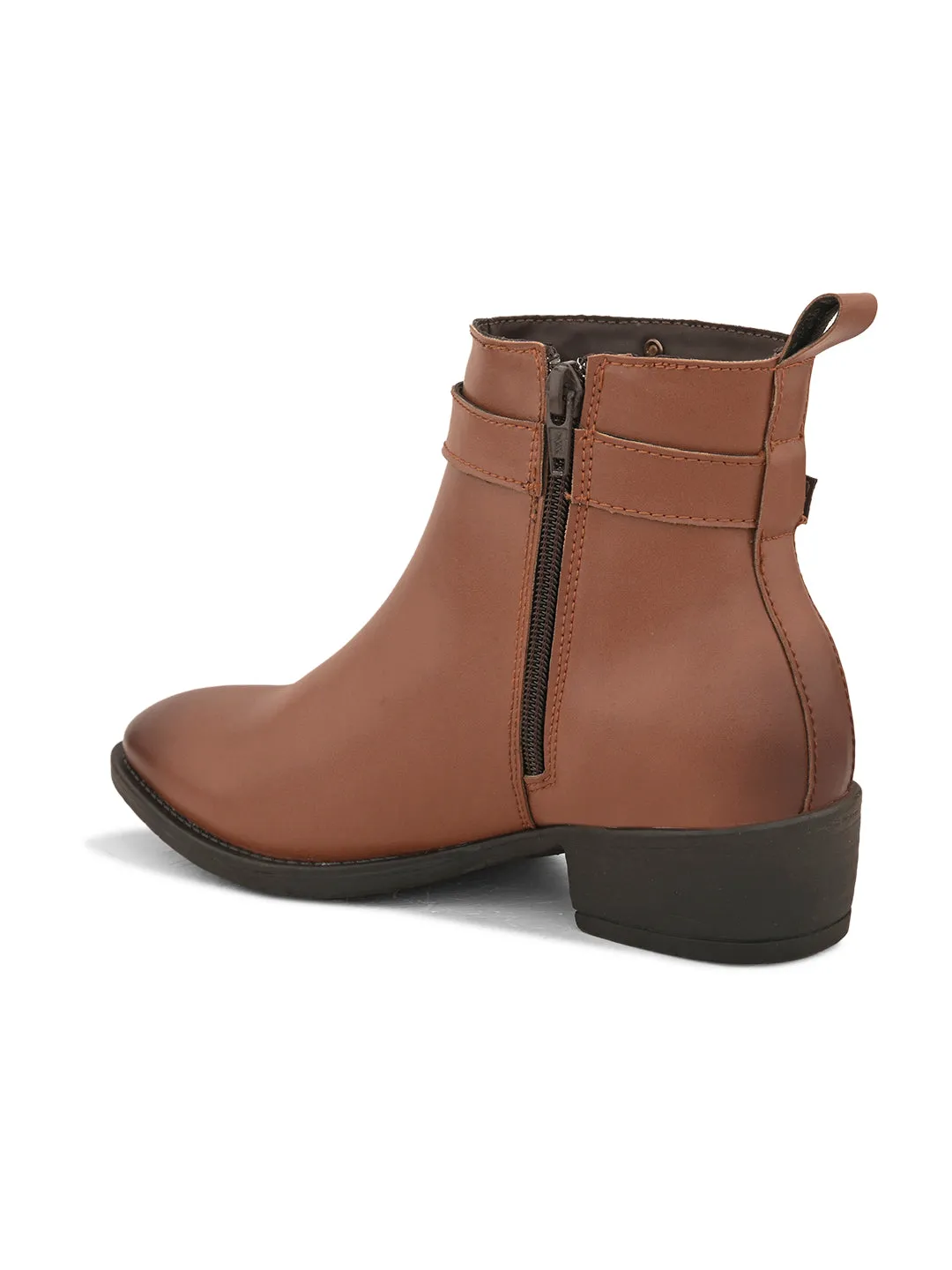 EL PASO Women Faux Leather Casual Chelsea Boots