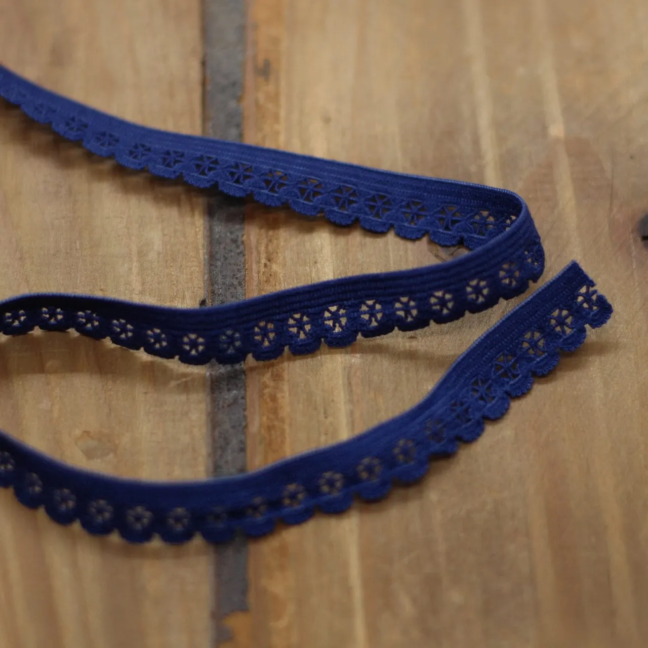 Elastique Dentelle à picots lingerie 13mm - Bleu marine (vendu x10cm)