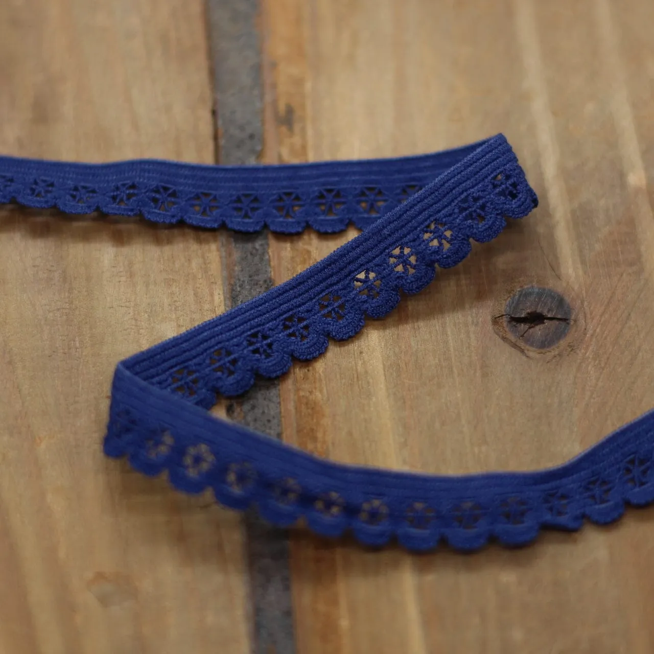 Elastique Dentelle à picots lingerie 13mm - Bleu marine (vendu x10cm)