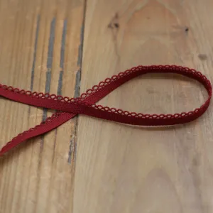Elastique à picots Dentelle lingerie 10mm - Rouge foncé (vendu x10cm)
