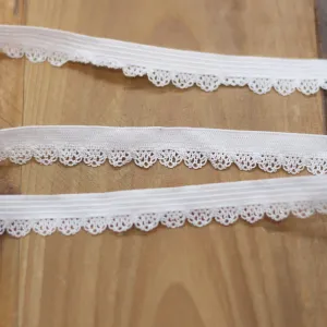 Elastique à picots Dentelle lingerie 12mm - Blanc (vendu x10cm)