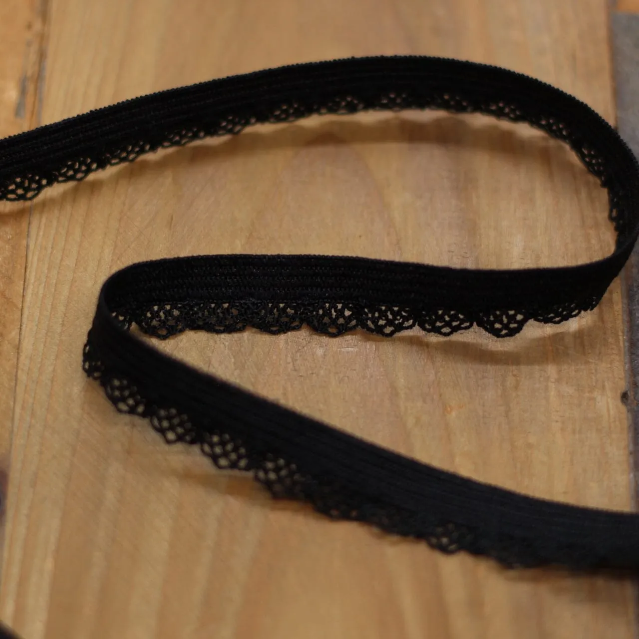 Elastique à picots Dentelle lingerie 12mm - Noir (vendu x10cm)