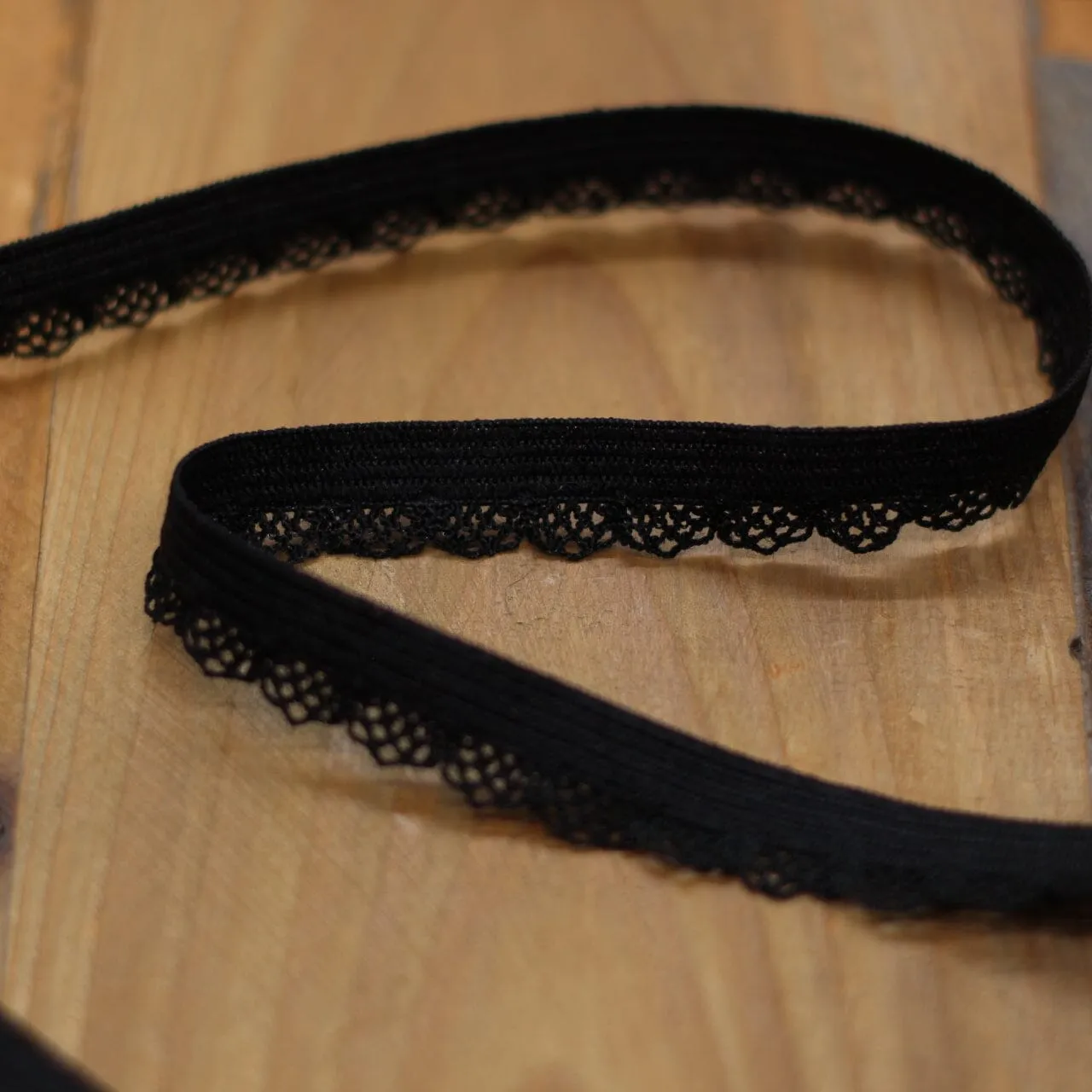 Elastique à picots Dentelle lingerie 12mm - Noir (vendu x10cm)