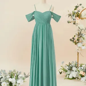 Elegant Cold Shoulder A-line Chiffon Bridesmaid Dresses Online, BG589