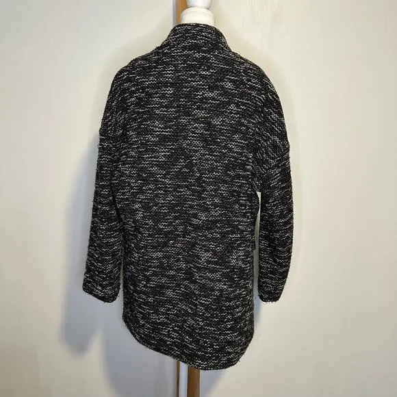 Elevenses Anthropologie black &amp; cream tweed oversize jacket size M