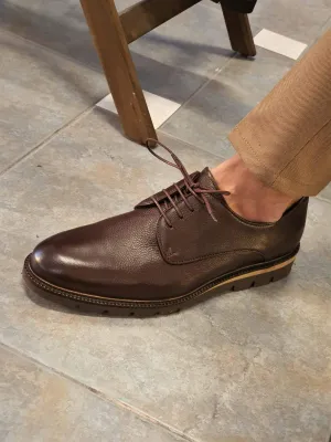 Elko Brown Laced Boots for Men