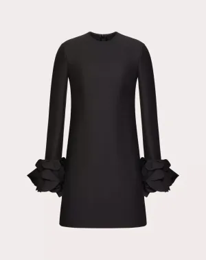 Embroidered Crepe Couture Short Dress
