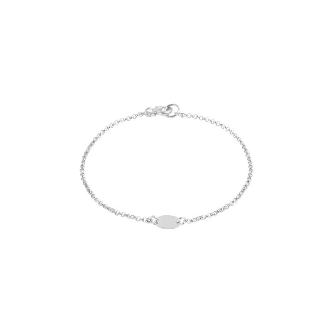 Engravable Disc Bracelet - Silver