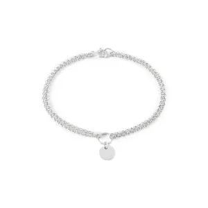 Engravable Double Chain Bracelet - Silver