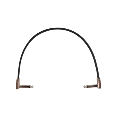 Ernie Ball 12'' Single Flat Ribbon Patch Cable Right Angle Ends 1/4 Male - 1/4 Male