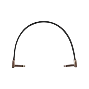Ernie Ball 12'' Single Flat Ribbon Patch Cable Right Angle Ends 1/4 Male - 1/4 Male