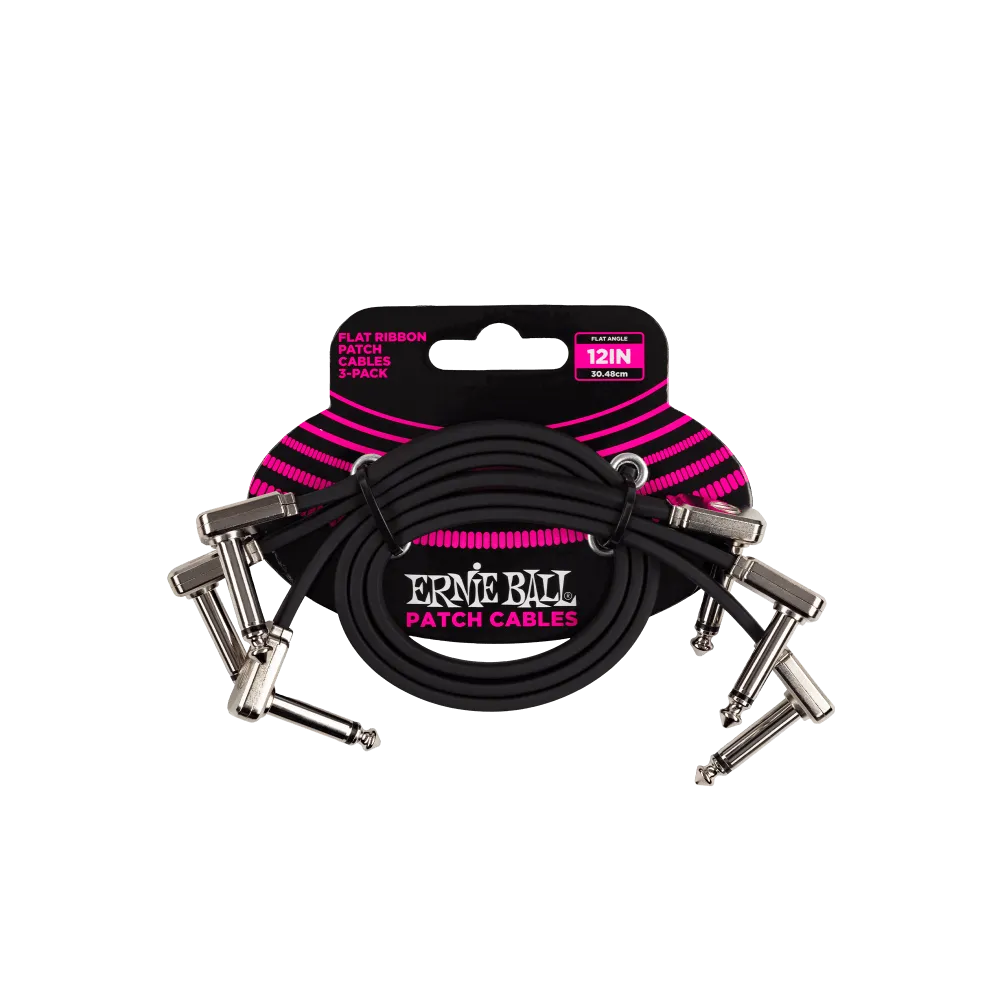 Ernie Ball 12" Flat Ribbon Patch Cables 3 pack