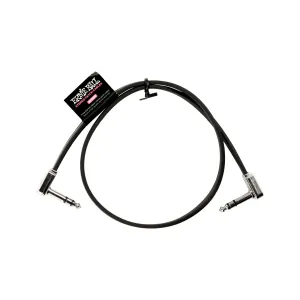 Ernie Ball 24 inch Single Flat Ribbon Stereo Patch Cable, Black