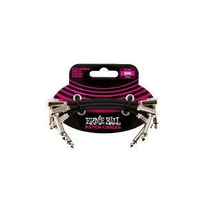 Ernie Ball 3” Flat Ribbon Patch Cable 3-Pack