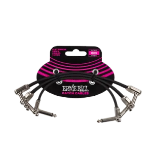 Ernie Ball 6'' Flat Ribbon Patch Cable 3 Pack