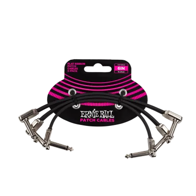 Ernie Ball 6'' Flat Ribbon Patch Cable 3 Pack
