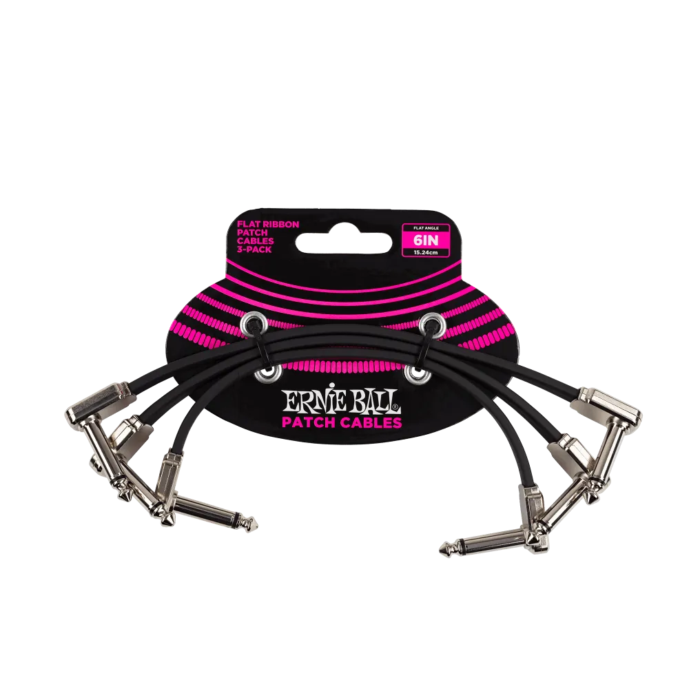 Ernie Ball 6" Flat Ribbon Patch Cables 3 pack