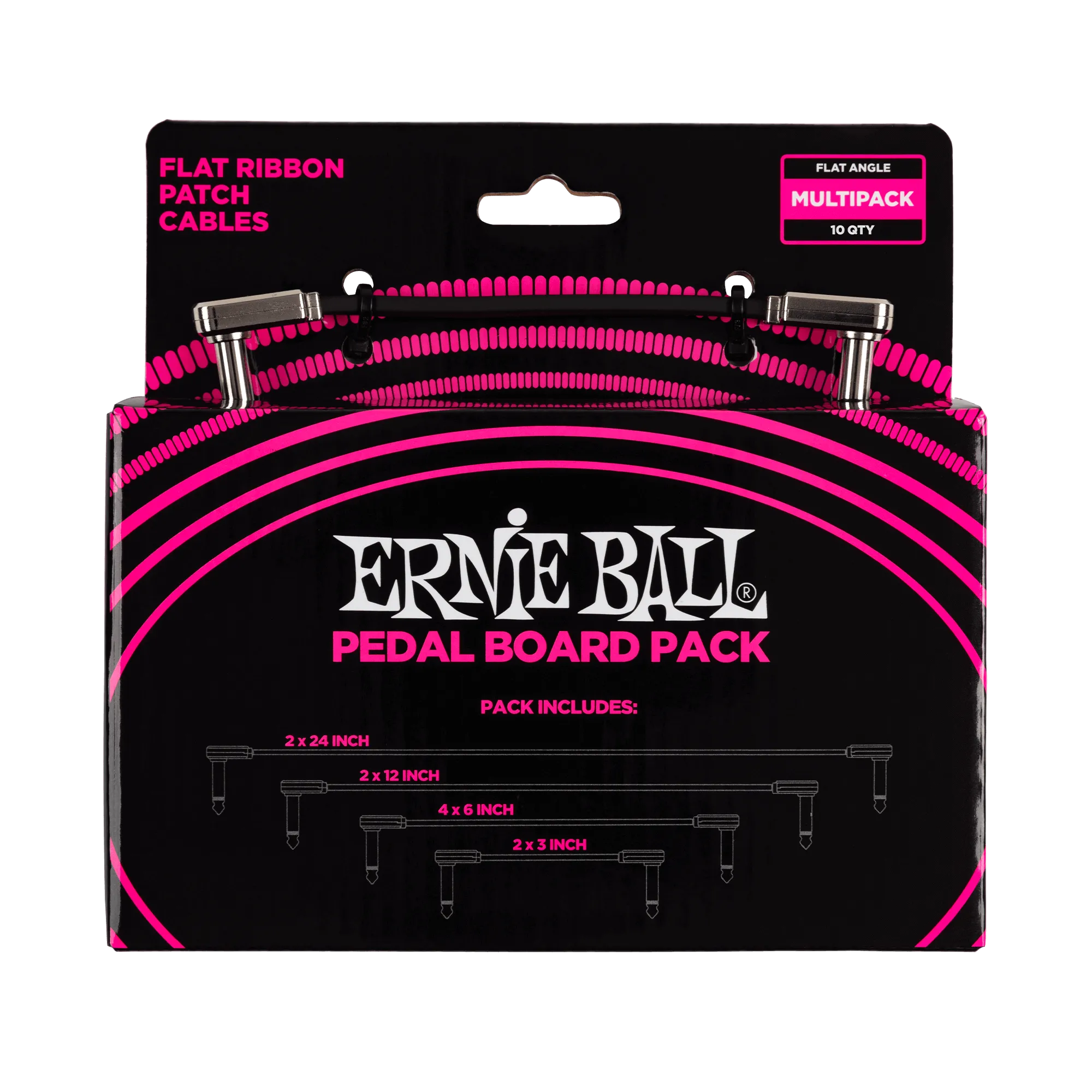 Ernie Ball Flat Ribbon Patch Cables, Black