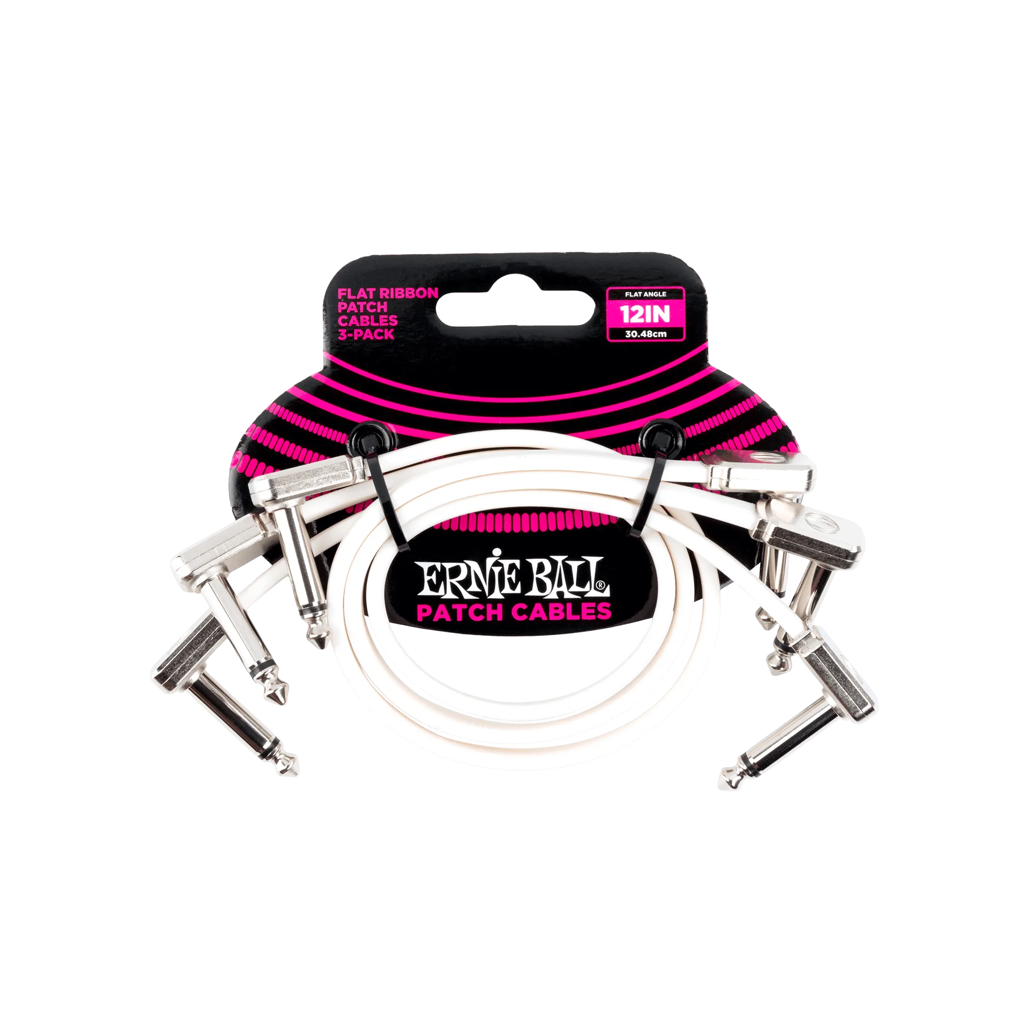 Ernie Ball Flat Ribbon Patch Cables, White