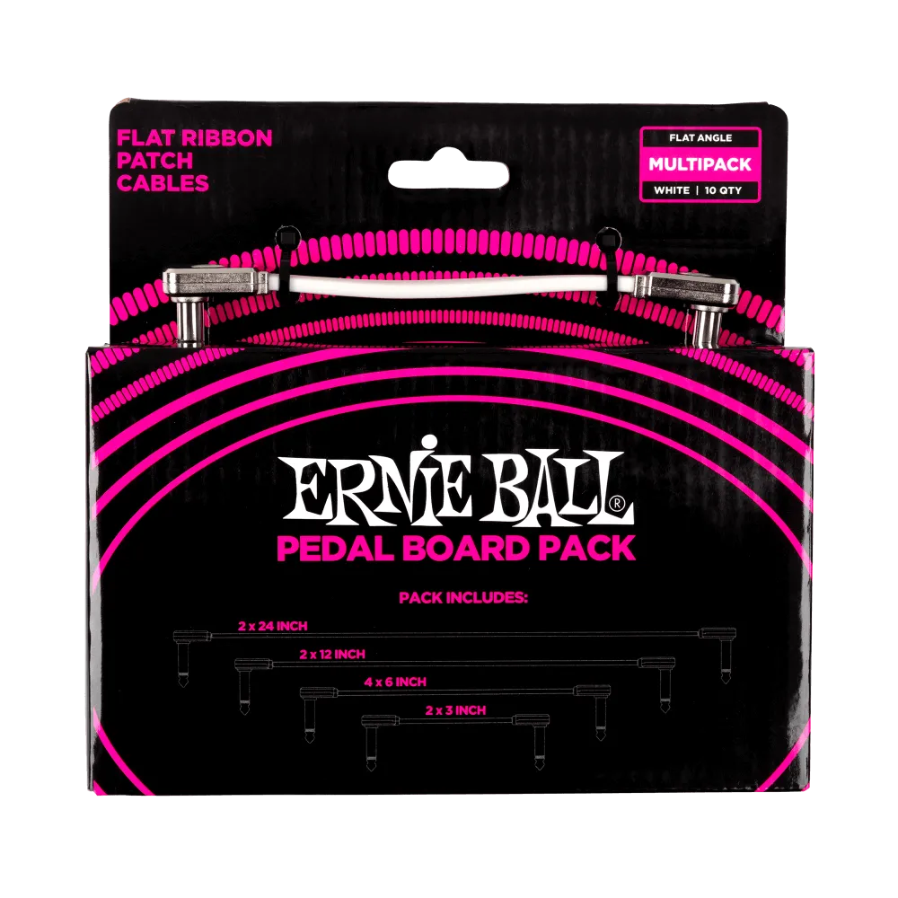Ernie Ball Flat Ribbon Patch Cables, White