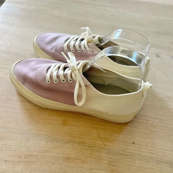 Everlane The Forever Lace Up Canvas Sneaker in Dusty Lavender Dip Ombre Dye