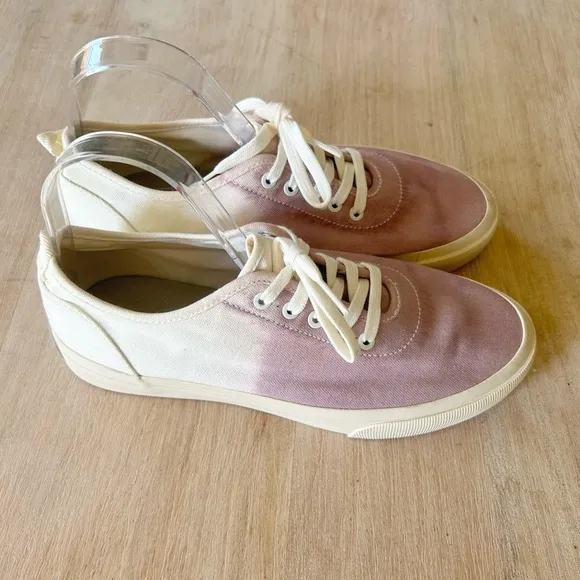 Everlane The Forever Lace Up Canvas Sneaker in Dusty Lavender Dip Ombre Dye