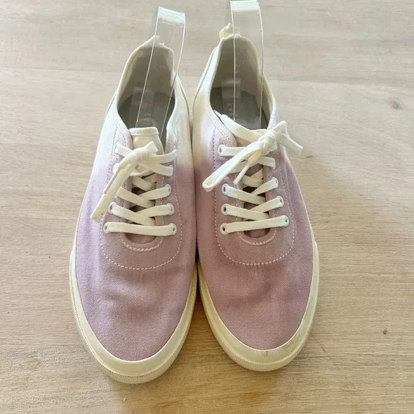 Everlane The Forever Lace Up Canvas Sneaker in Dusty Lavender Dip Ombre Dye