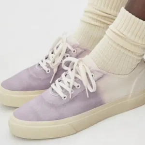 Everlane The Forever Lace Up Canvas Sneaker in Dusty Lavender Dip Ombre Dye