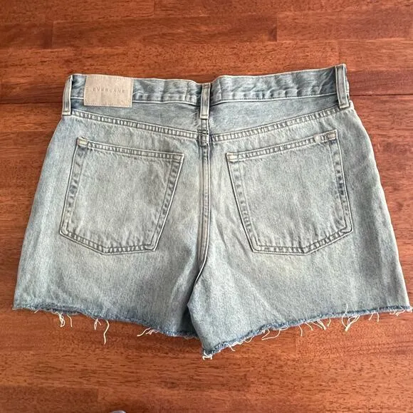 Everlane The Relaxed 90s High Rise Shorts 3&quot; Light Wash Sunbleached Blue 28