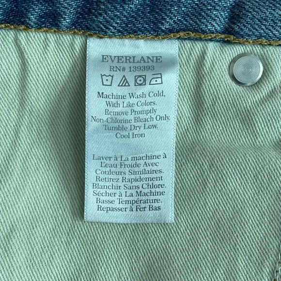 Everlane The Relaxed 90s High Rise Shorts 3&quot; Light Wash Sunbleached Blue 28