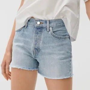 Everlane The Relaxed 90s High Rise Shorts 3&quot; Light Wash Sunbleached Blue 28