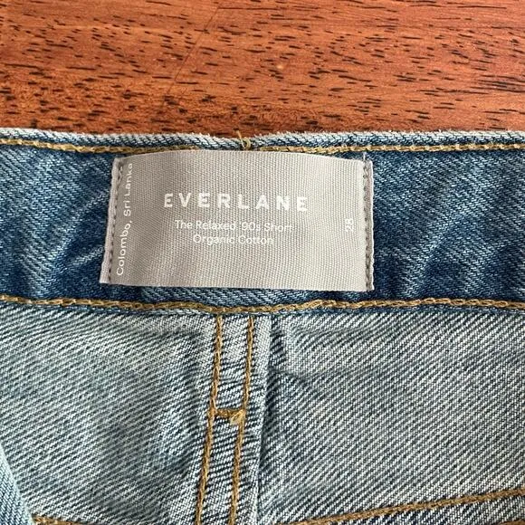 Everlane The Relaxed 90s High Rise Shorts 3&quot; Light Wash Sunbleached Blue 28