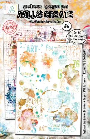 Explosive Bombosive #6 Rub-on Sheets 2x A5 Aall & Create