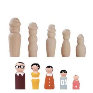 ExpressiveTales Wooden Peg Dolls - Family (5 PCS)