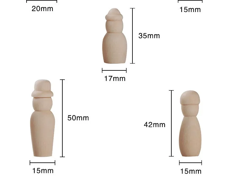 ExpressiveTales Wooden Peg Dolls - Family (5 PCS)