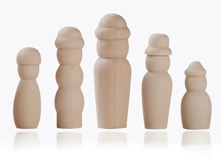 ExpressiveTales Wooden Peg Dolls - Family (5 PCS)