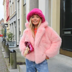 Faux fur jack roze