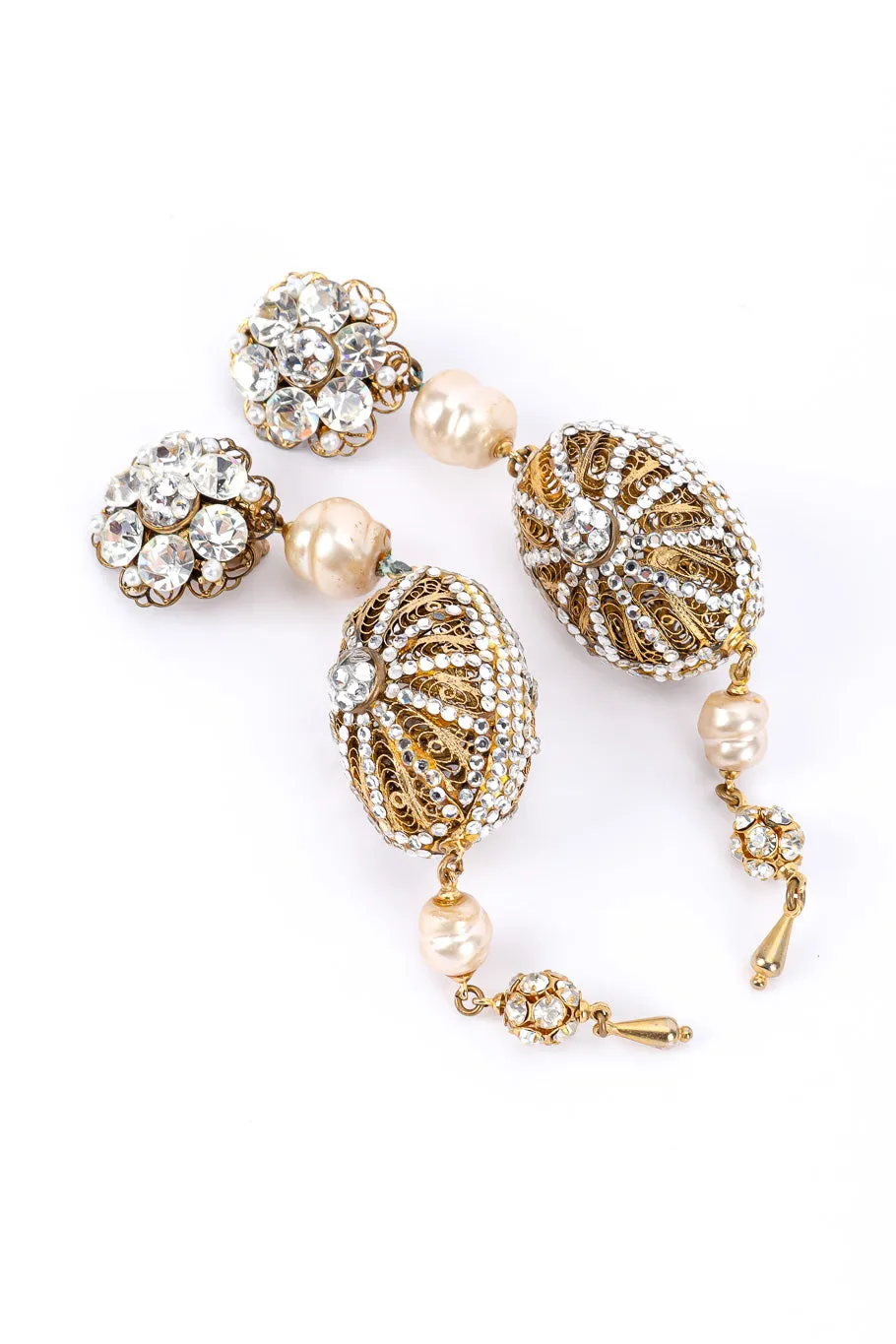 Filigree Dome Drop Earrings
