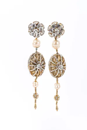 Filigree Dome Drop Earrings