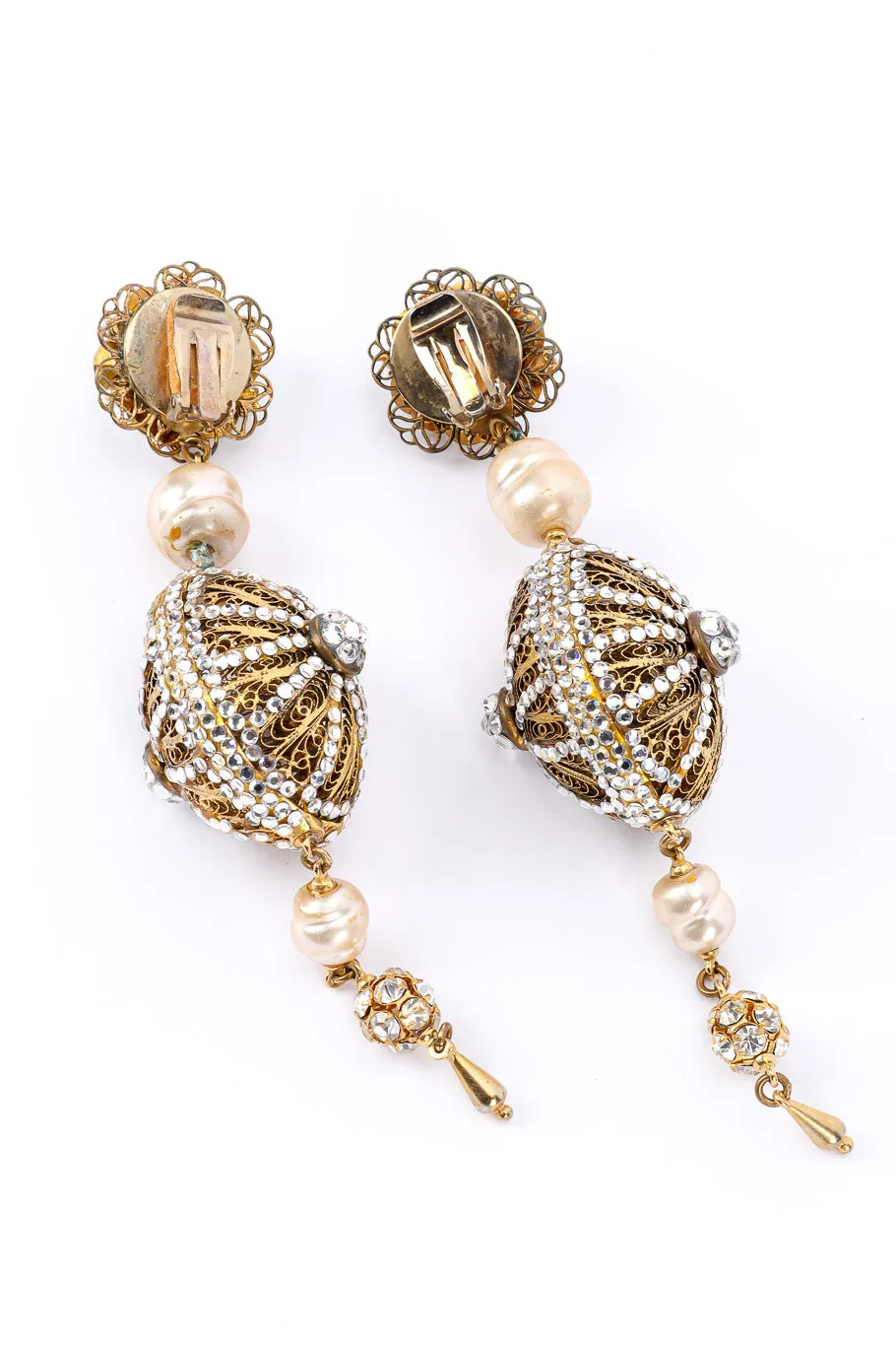 Filigree Dome Drop Earrings