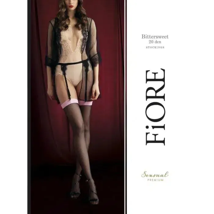 Fiore - Bittersweet - Kousen - 20 denier - Zwart/Roze
